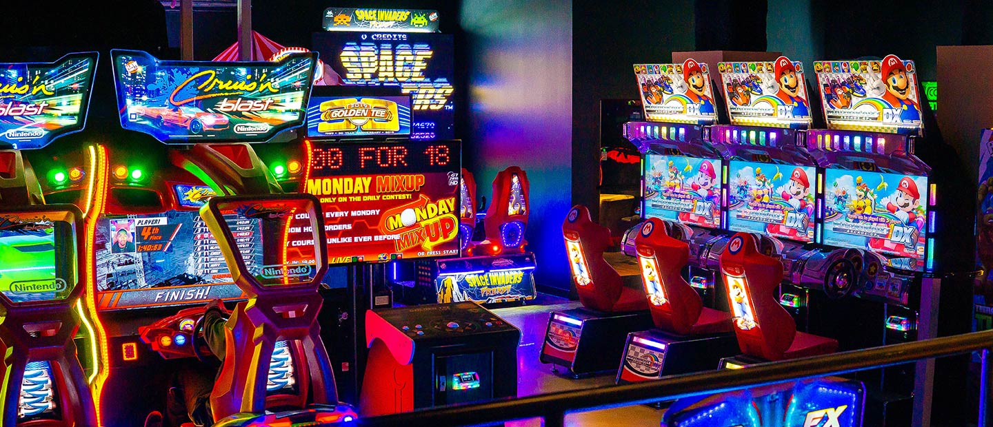 Wide Shot of Various Arcade Games