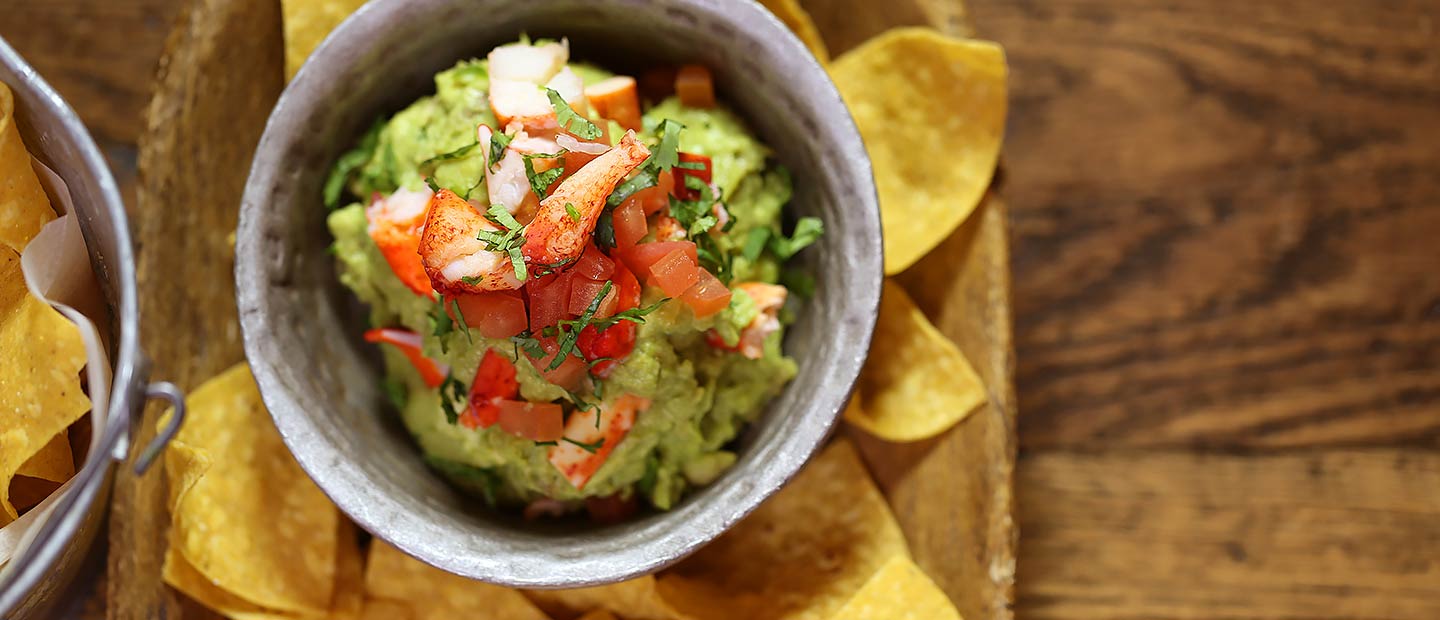Fresh guacamole and chips